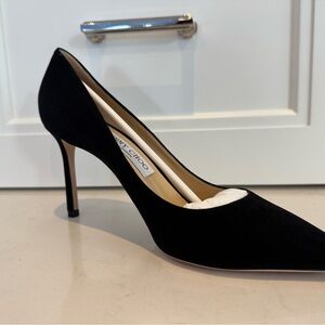 Jimmy Choo Romy 85 Black Suede Pointed Pumps